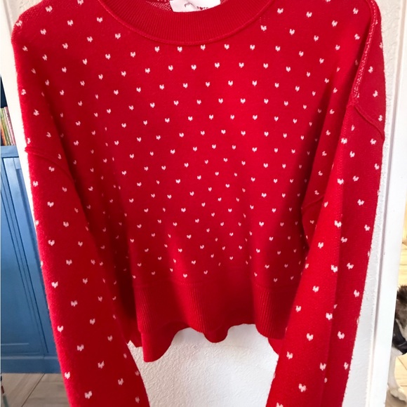 Pink Rose Red Heart Pattern Sweater - Picture 6 of 6